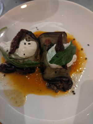 Eggplant rolls at Teresa Carles Cocina Vegetariana in Barcelona