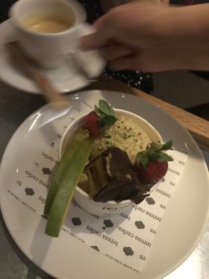 vainilla ice cream plant based  at Teresa Carles Cocina Vegetariana in Barcelona