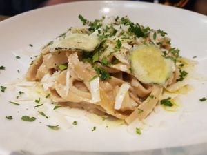 Truffle fettuccine at Teresa Carles Cocina Vegetariana in Barcelona