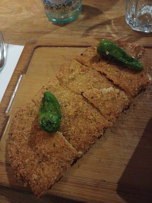 Cachopo vegano at Teresa Carles Cocina Vegetariana in Barcelona