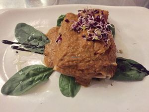 The lasagne at Teresa Carles Cocina Vegetariana in Barcelona