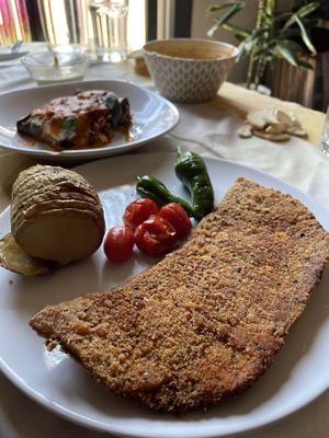 Vegan cachopo  at Teresa Carles Cocina Vegetariana in Barcelona