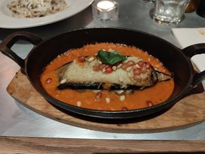 Milhojas de berenjena at Teresa Carles Cocina Vegetariana in Barcelona