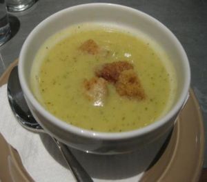 Creama (creamy vegetable soup, was amazing!) at Teresa Carles Cocina Vegetariana in Barcelona