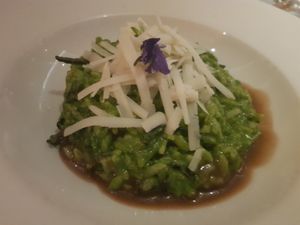 Green rice (forgettable) at Teresa Carles Cocina Vegetariana in Barcelona