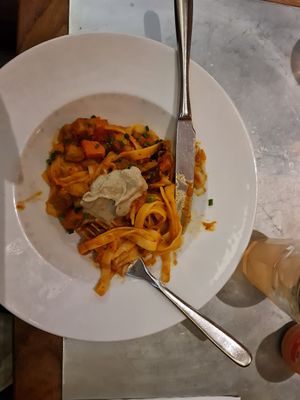 My food had a horrible cream on the top, small amount, my husband asked for beef because it was so limited option and it was just incredible amount of salt. The staff is horrible,  at Teresa Carles Cocina Vegetariana in Barcelona
