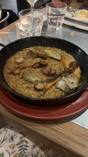 Lovely paella  at Teresa Carles Cocina Vegetariana in Barcelona