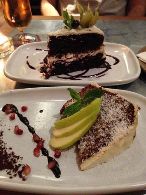 Delicious vegan cake  at Teresa Carles Cocina Vegetariana in Barcelona