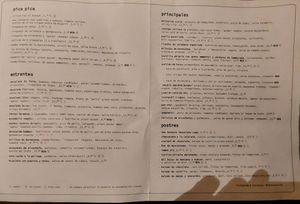 Menu at Teresa Carles Cocina Vegetariana in Barcelona