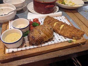Delicious Cachopo at Teresa Carles Cocina Vegetariana in Barcelona