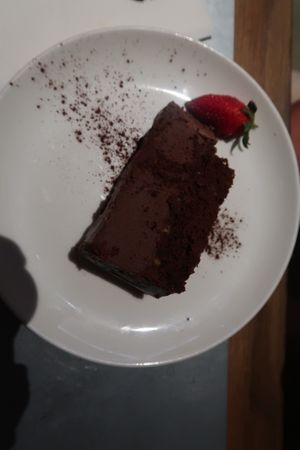 Double texture chocolate  at Teresa Carles Cocina Vegetariana in Barcelona