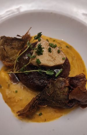 Filet mignon at Teresa Carles Cocina Vegetariana in Barcelona