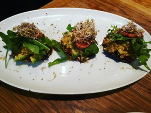 you have to try this pizza! at Teresa Carles Cocina Vegetariana in Barcelona