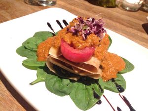 lasagna at Teresa Carles Cocina Vegetariana in Barcelona