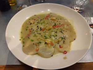Pasta main dish at Teresa Carles Cocina Vegetariana in Barcelona