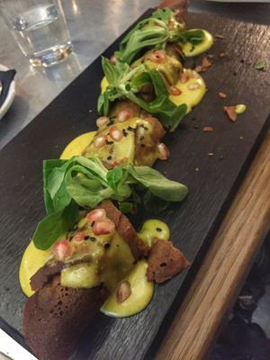 Artichoke & Brie crepes at Teresa Carles Cocina Vegetariana in Barcelona