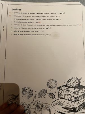 Menu  at Teresa Carles Cocina Vegetariana in Barcelona