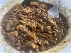 Curry lentils  at Teresa Carles Cocina Vegetariana in Barcelona