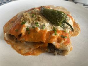 Lasanya no-chicken  at Teresa Carles Cocina Vegetariana in Barcelona