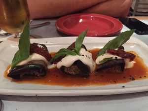 Eggplant rolls at Teresa Carles Cocina Vegetariana in Barcelona