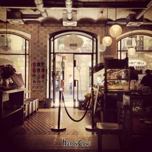 view from the inside  at Teresa Carles Cocina Vegetariana in Barcelona