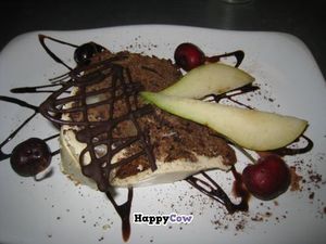 Vegan snowflake cake at Teresa Carles Cocina Vegetariana in Barcelona