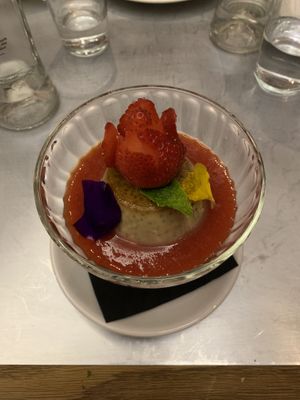 Flan vegano at Teresa Carles Cocina Vegetariana in Barcelona