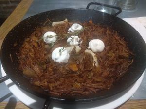 Rossejat de fideus at Teresa Carles Cocina Vegetariana in Barcelona