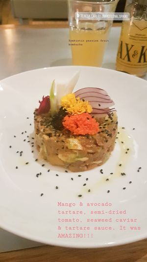 Mango & avocado tartare at Teresa Carles Cocina Vegetariana in Barcelona