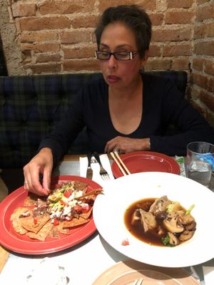 Their portobello dumplings, ginger-miso-black garlic broth, bock choi is to die for. Great food.  at Teresa Carles Cocina Vegetariana in Barcelona