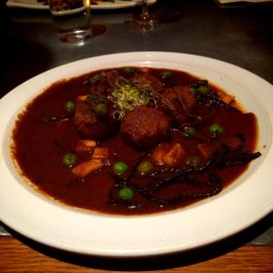 man sea mountain at Teresa Carles Cocina Vegetariana in Barcelona