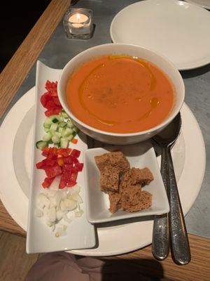 Gazpacho at Teresa Carles Cocina Vegetariana in Barcelona