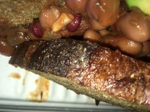 How the bread should normally look^*
: 0* customer service 
  0* food quality 
  0* rip off price and no refunds!! at Anna Loka in Cardiff