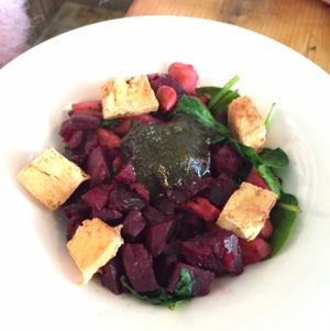 Beetroot & Artichoke Hash  at Anna Loka in Cardiff