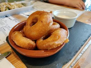 Fried onion rings at Anna Loka in Cardiff