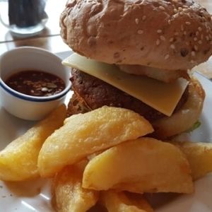 Burger at Anna Loka in Cardiff