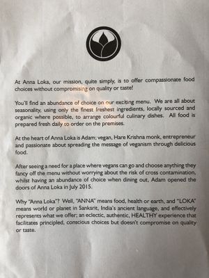 Mission statement  at Anna Loka in Cardiff