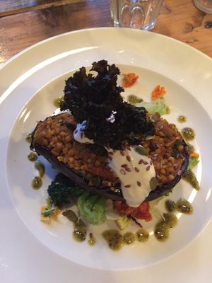 Stuffed aubergine  at Anna Loka in Cardiff