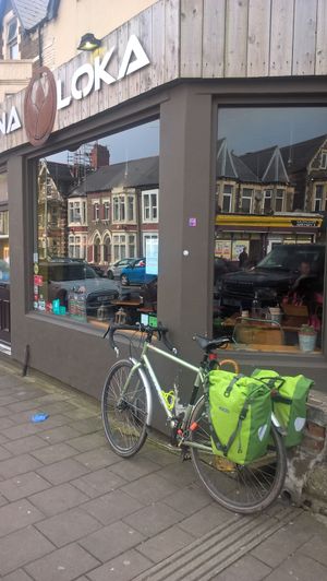 You can lock your bike literally right outside and keep an eye on it. at Anna Loka in Cardiff