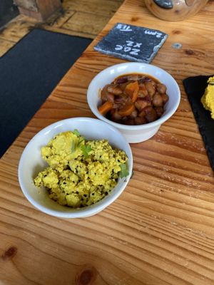 Scramble and beans  at Anna Loka in Cardiff