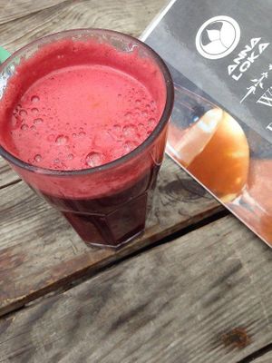 Liver detox juice at Anna Loka in Cardiff