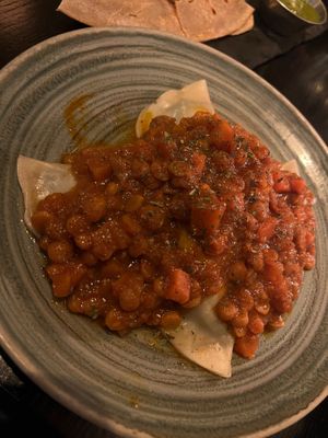 Leek dumplings with split peas at Lapis in Washington