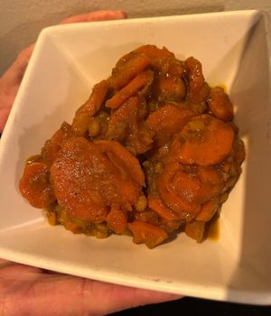 Carrots, split peas, pitted plums  at Lapis in Washington