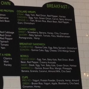 breakfast menu ($7) at grabbagreen - North in Scottsdale