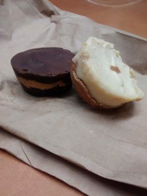 PB cup and cheesecake bite from enVie, bought at BA at Blue Apples in Halifax