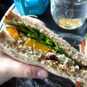 cran and blu cheez vegan sammie at Blue Apples in Halifax