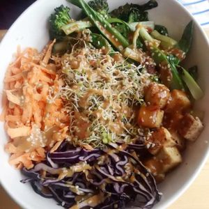 Tofu bowl at Blue Apples in Halifax