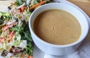 soup of the day and salad  at Blue Apples in Halifax
