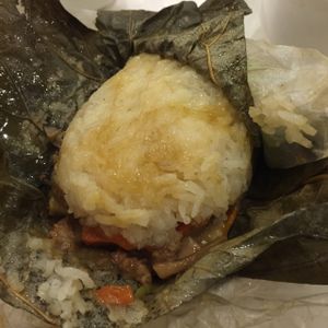 Sticky rice in lotus leaf at Destine Vegetarian - Tuen Mun in New Territories