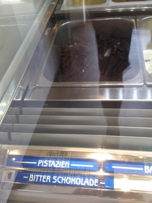 vegan dark chocolate-super creamy at Eiscafe Milano in Bad Vilbel